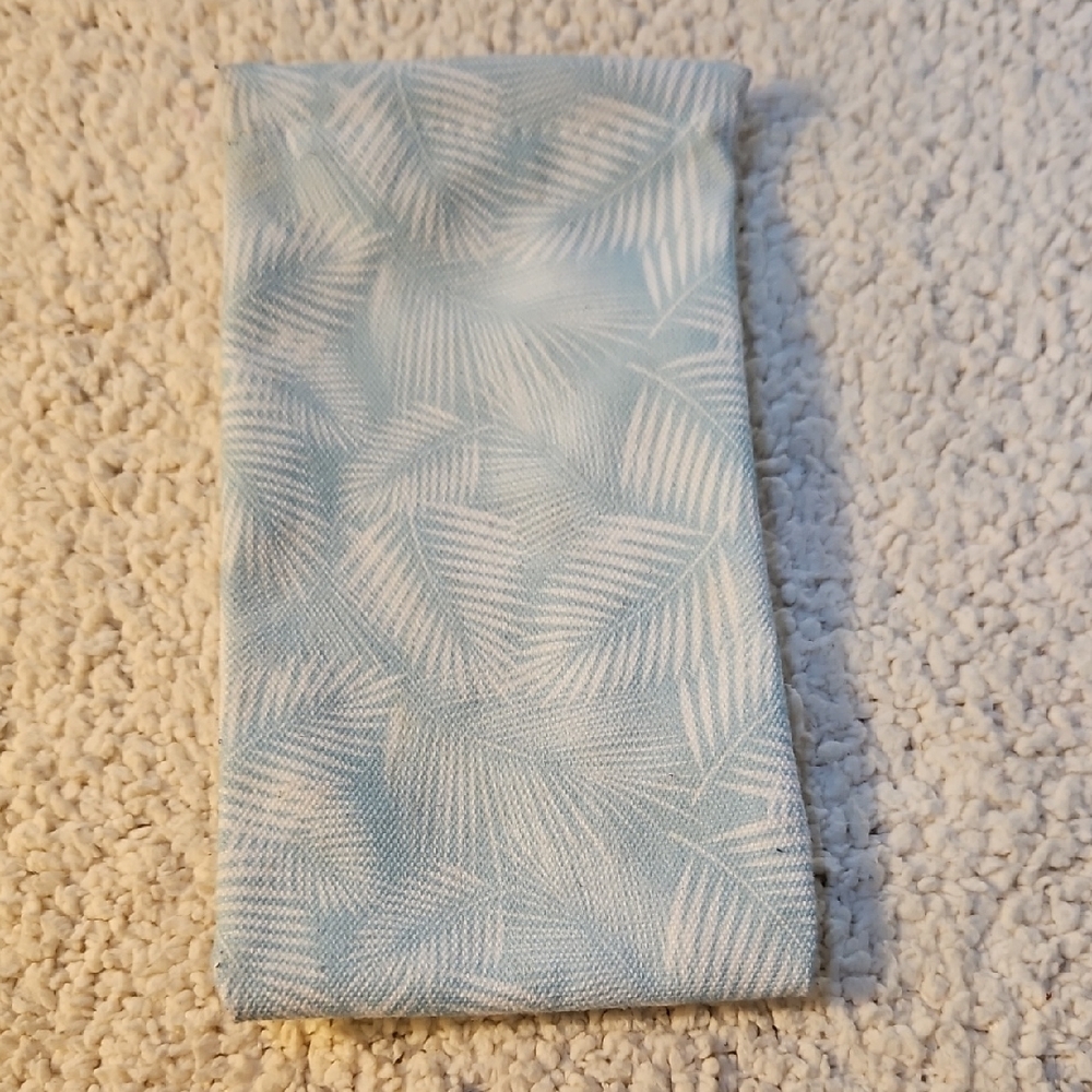 Beachly Blue and White Palm Leaf Patterned Sunglasses Case